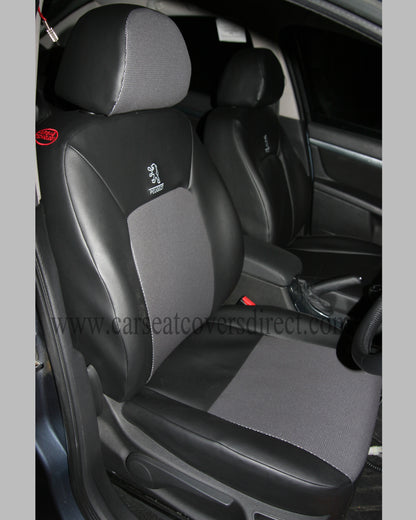 Peugeot 407 Black Leatherette And Grey Cloth Centres Seat Covers