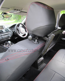 BMW 1 Series F20 Black Leatherette With Red Stitching Seat Covers