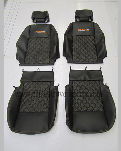 Volkswagen Caddy - Black Covers With Orange Diamond Stitching