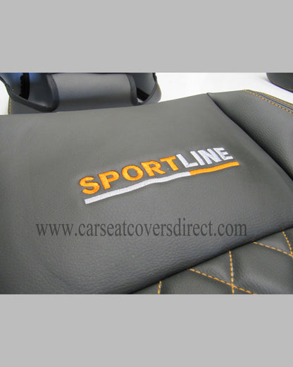 Volkswagen Caddy - Black Covers With Orange Diamond Stitching