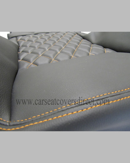 Volkswagen Caddy - Black Covers With Orange Diamond Stitching