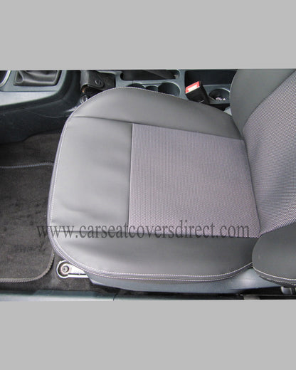 Ford Fiesta Edge 6th Gen Black Leatherette & Cloth Centres Seat Covers