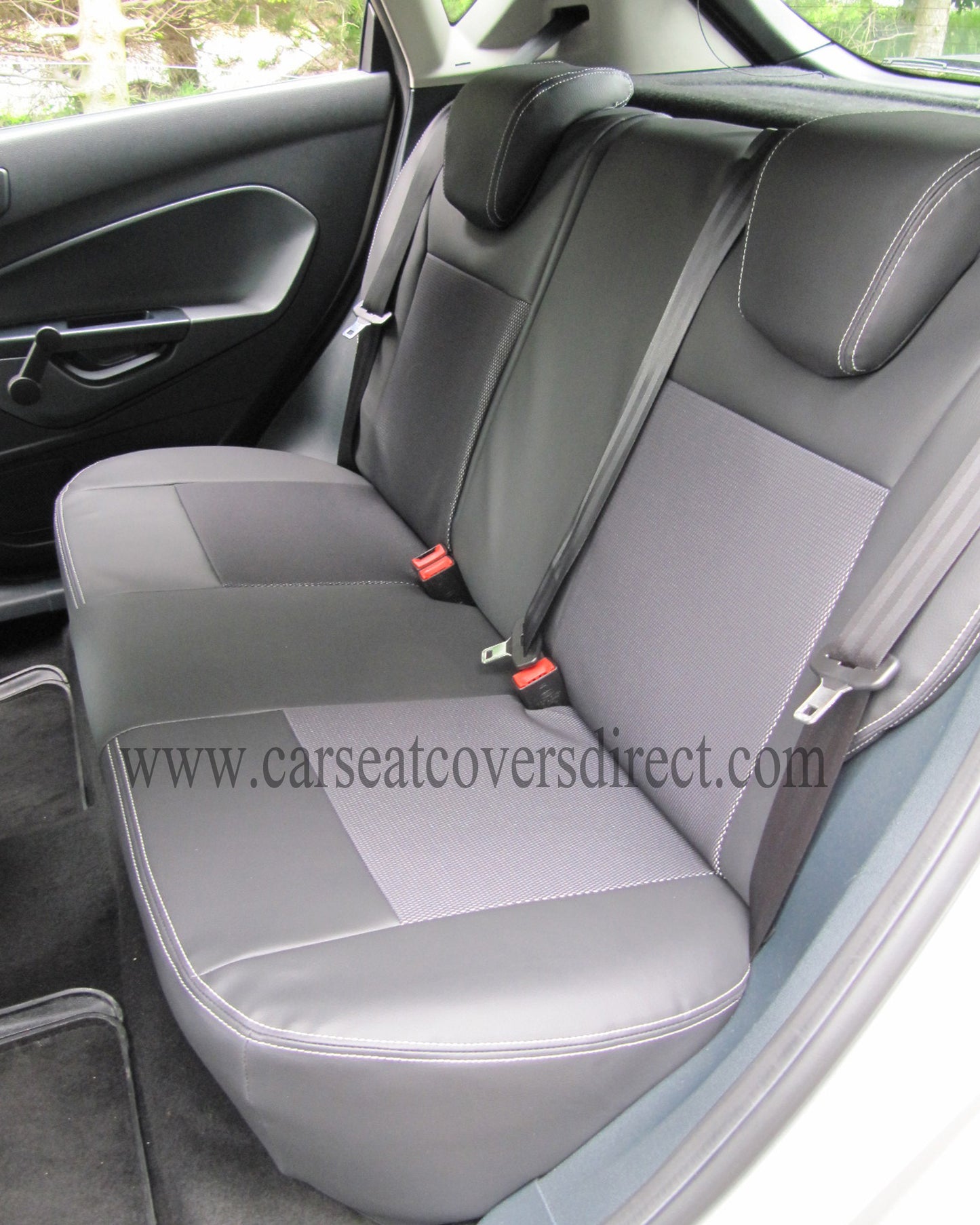 Ford Fiesta Edge 6th Gen Black Leatherette & Cloth Centres Seat Covers