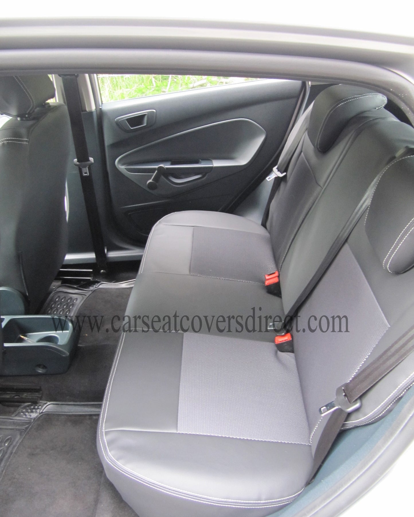 Ford Fiesta Edge 6th Gen Black Leatherette & Cloth Centres Seat Covers