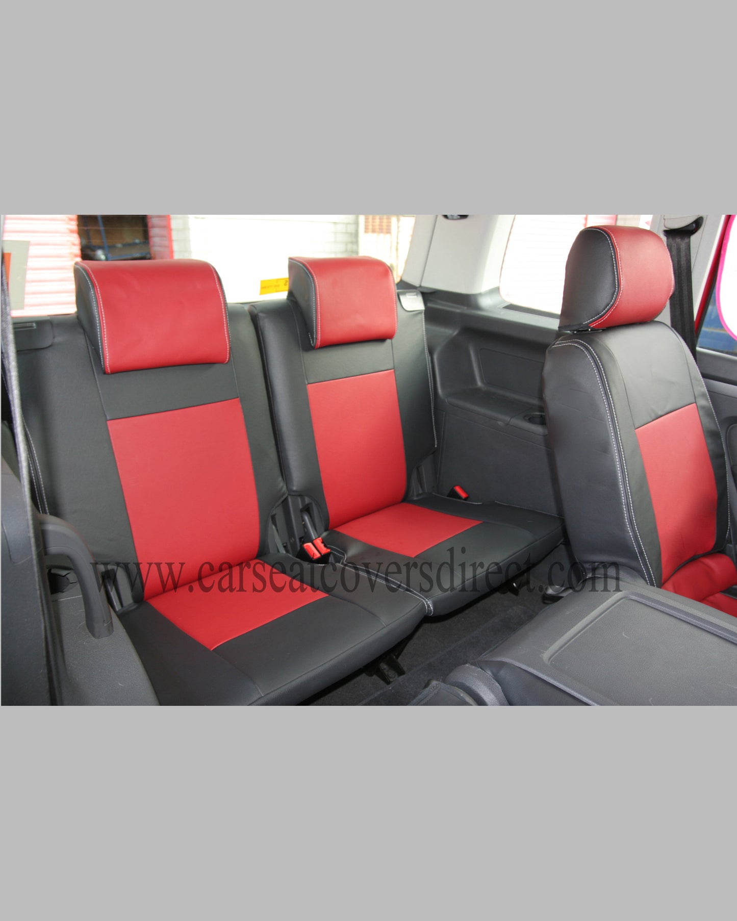 VOLKSWAGEN VW TOURAN Black & red Seat Covers 7 seats