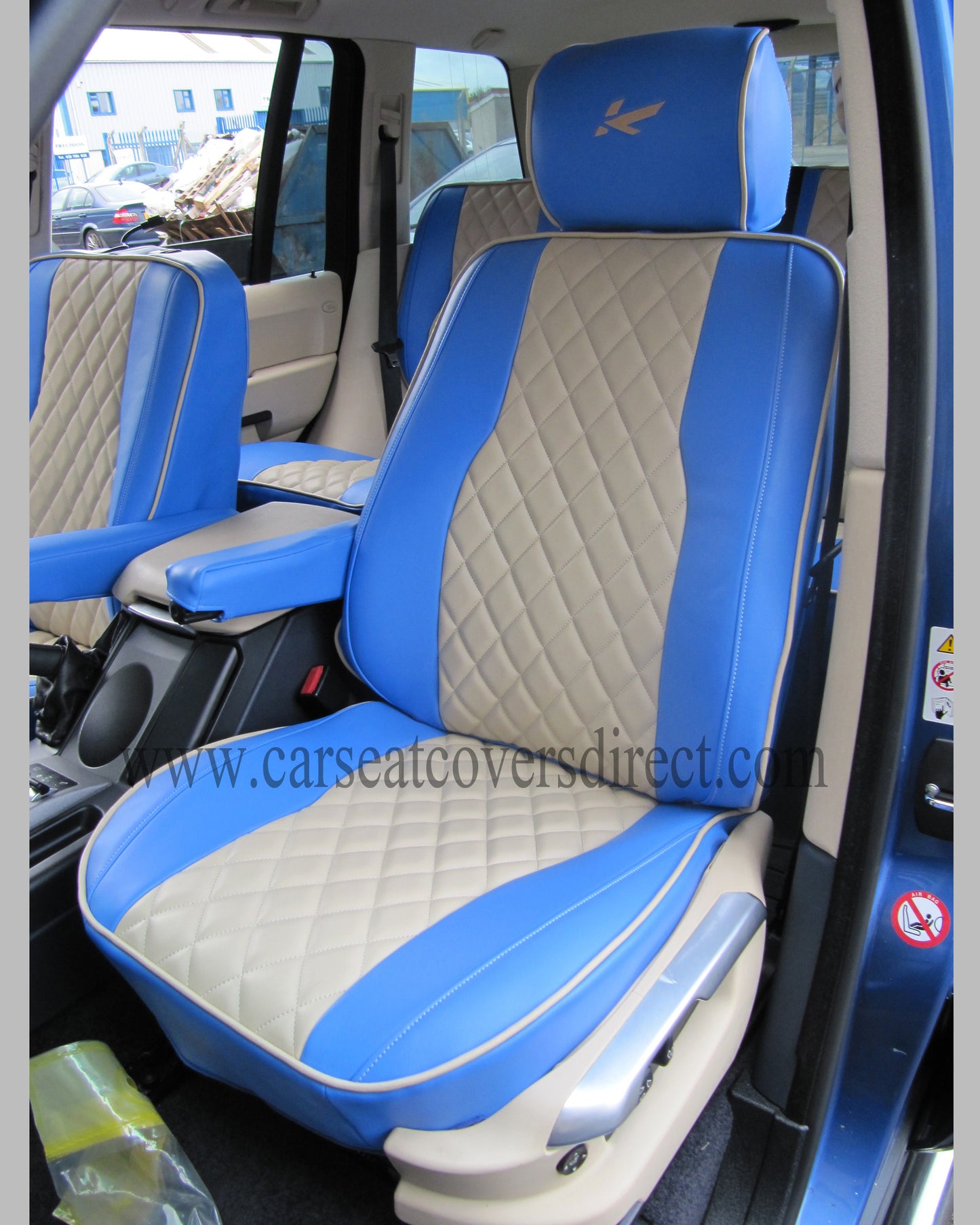 Range Rover vogue blue & cream Seat Covers