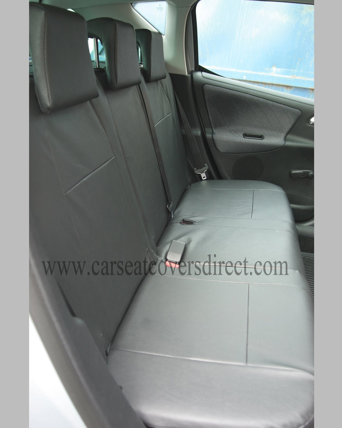 Peugeot 207 Black Leatherette Seat Covers With Silver Stitching
