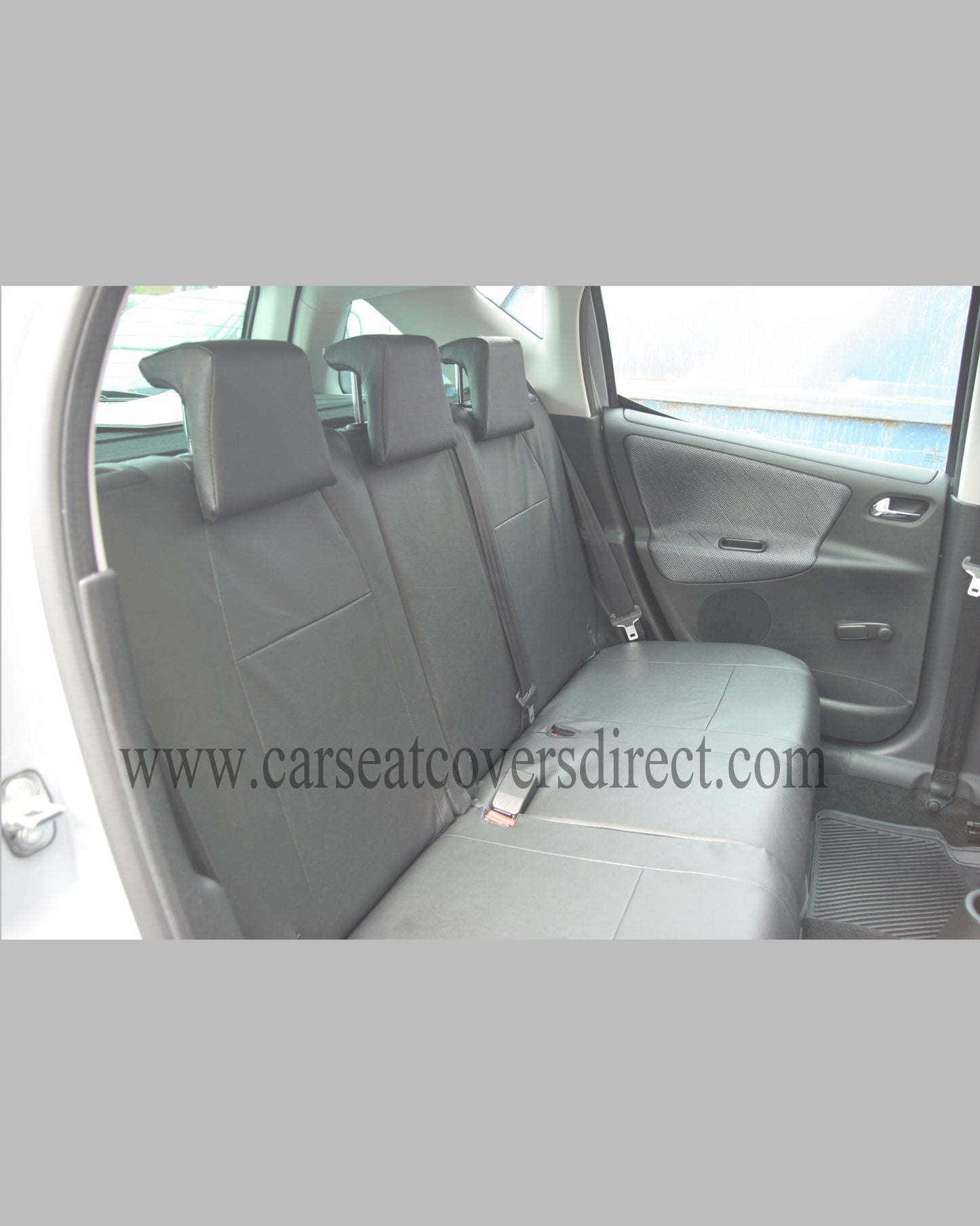 Peugeot 207 Black Leatherette Seat Covers With Silver Stitching