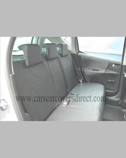 Peugeot 207 Black Leatherette Seat Covers With Silver Stitching
