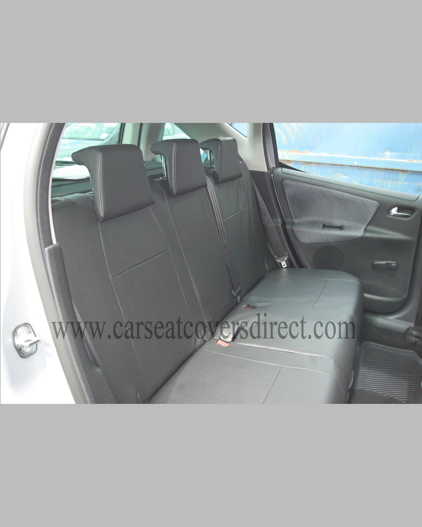 Peugeot 207 Black Leatherette Seat Covers With Silver Stitching