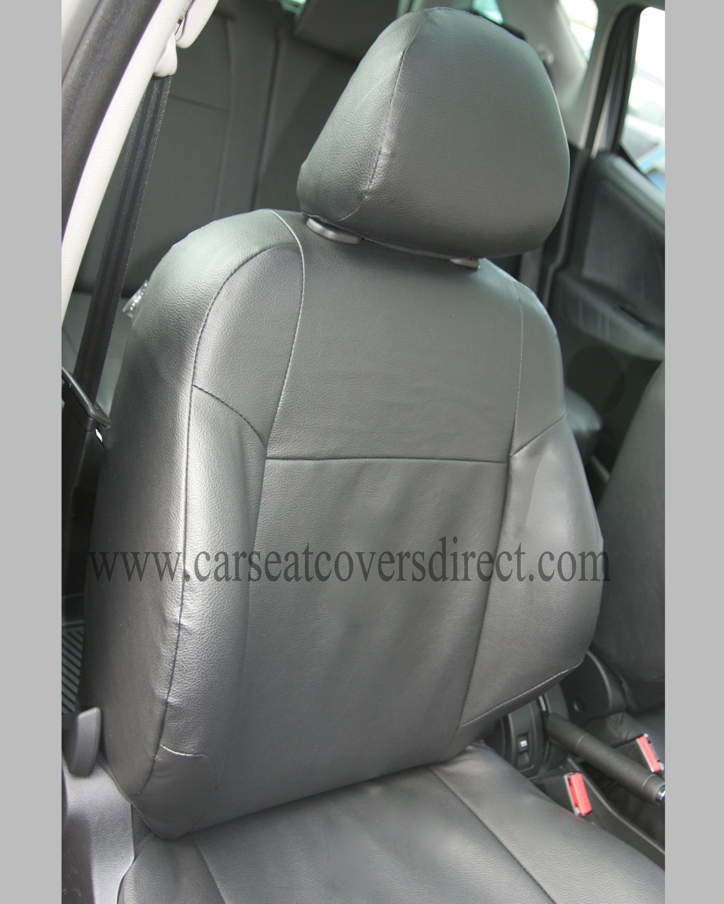 Peugeot 207 Black Leatherette Seat Covers With Silver Stitching