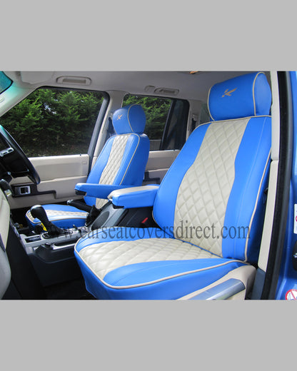 Range Rover vogue blue & cream Seat Covers