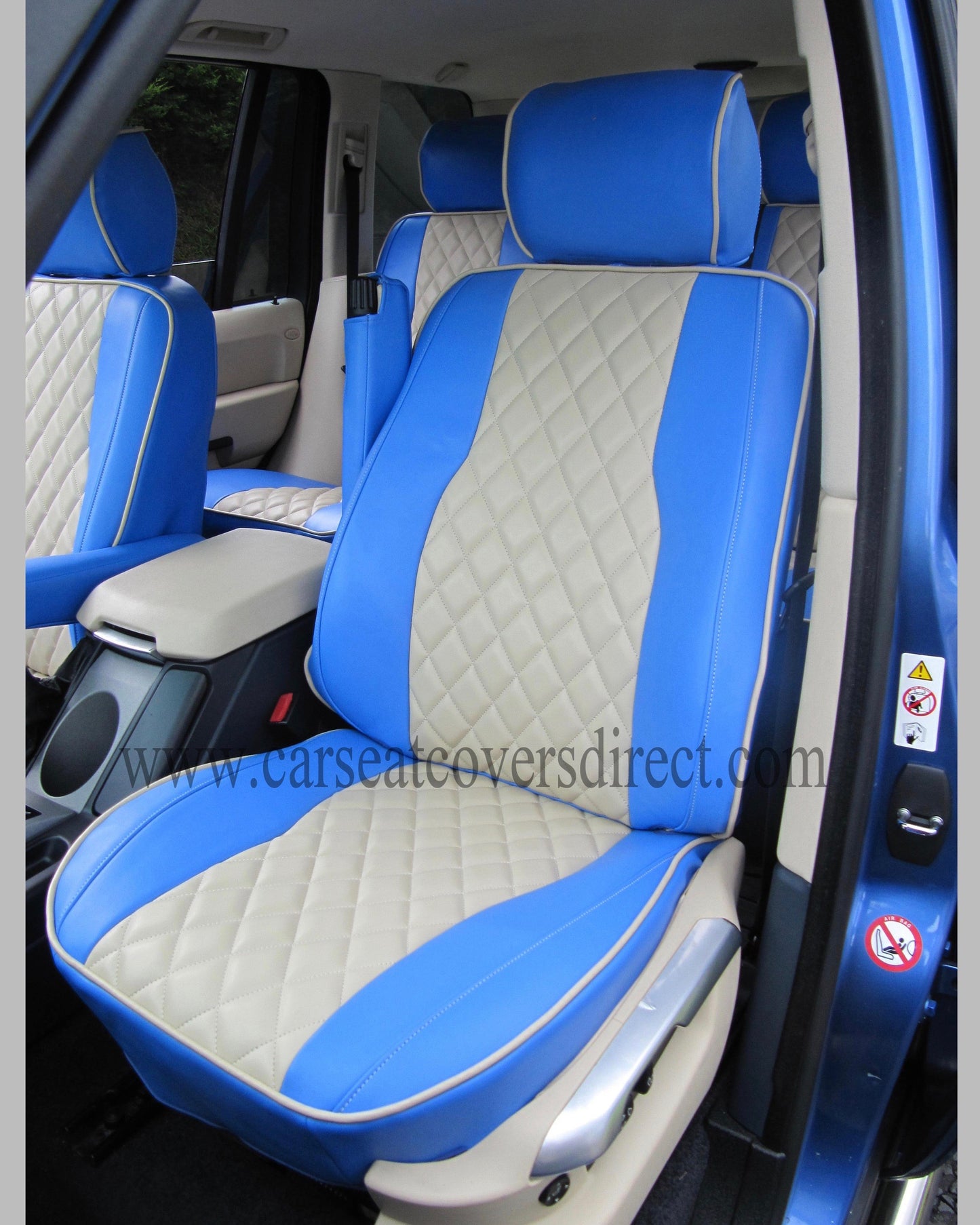 Range Rover vogue blue & cream Seat Covers