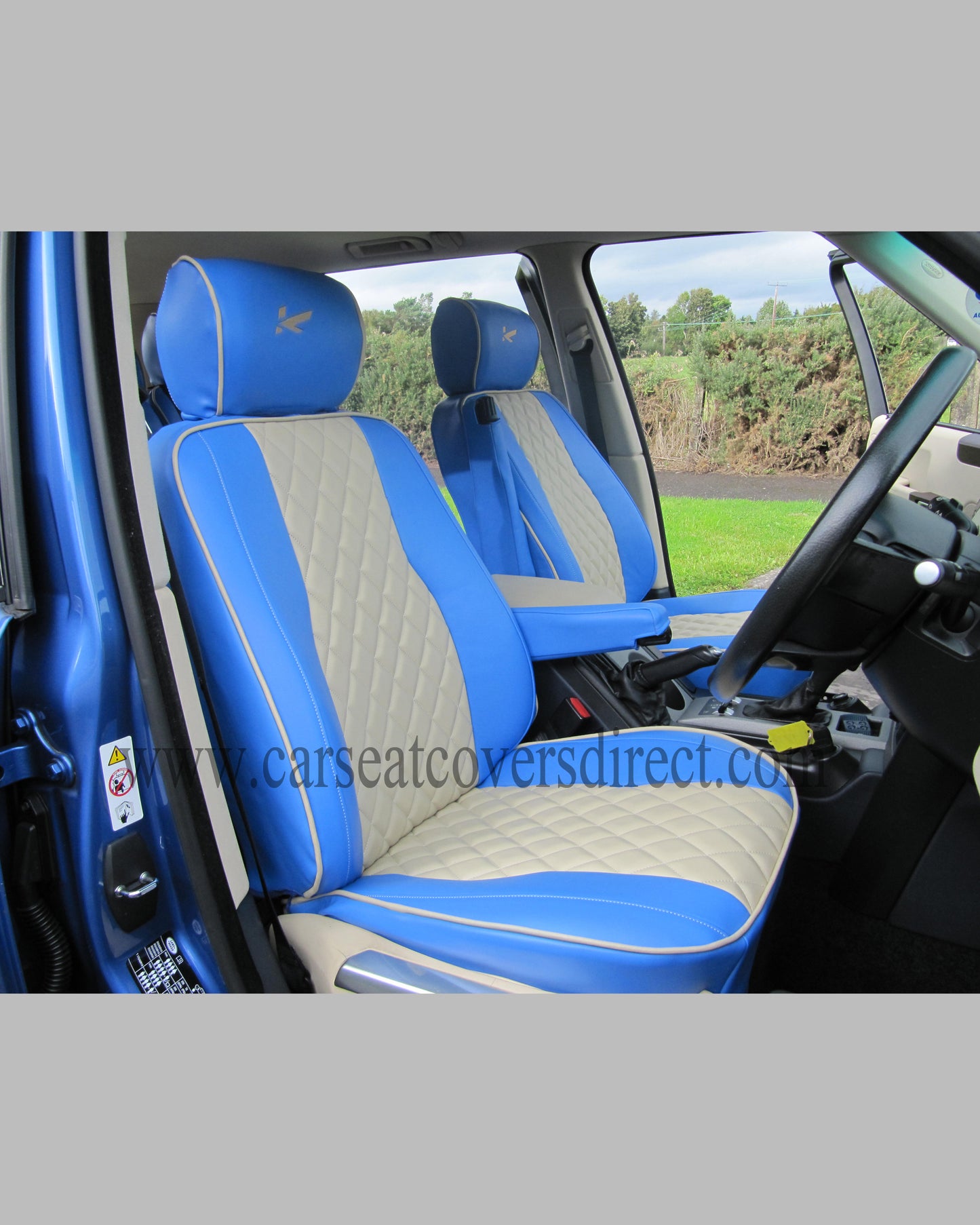 Range Rover vogue blue & cream Seat Covers