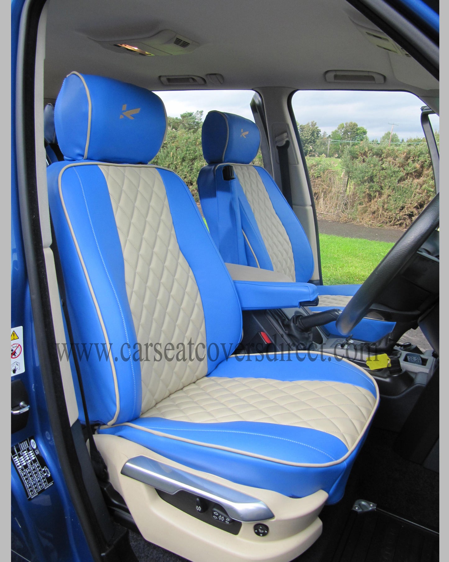 Range Rover vogue blue & cream Seat Covers