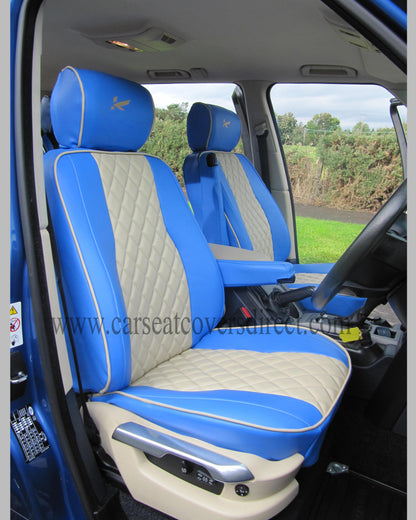 Range Rover vogue blue & cream Seat Covers