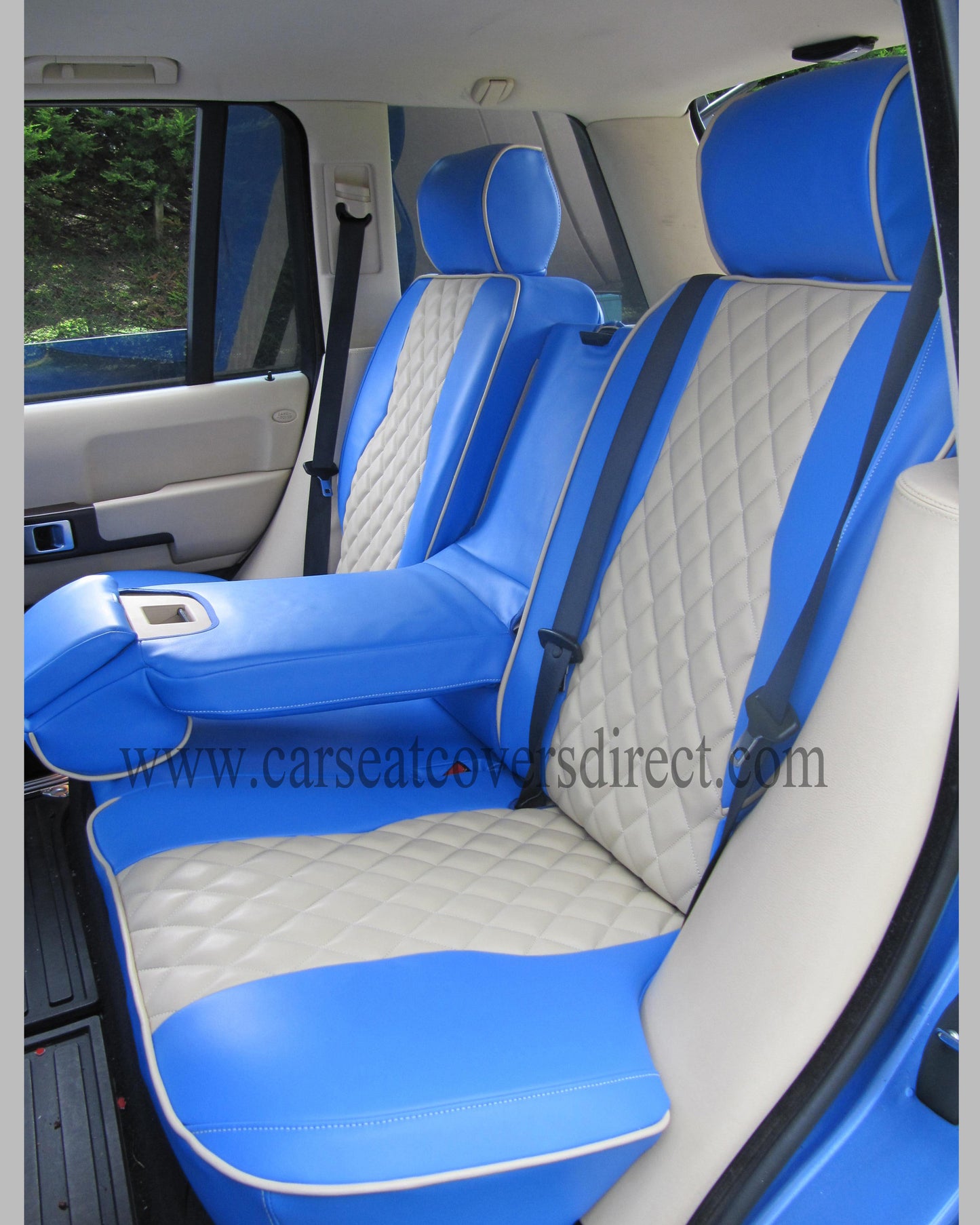 Range Rover vogue blue & cream Seat Covers