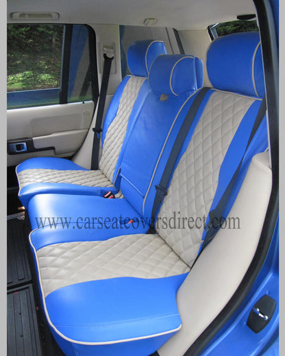 Range Rover vogue blue & cream Seat Covers
