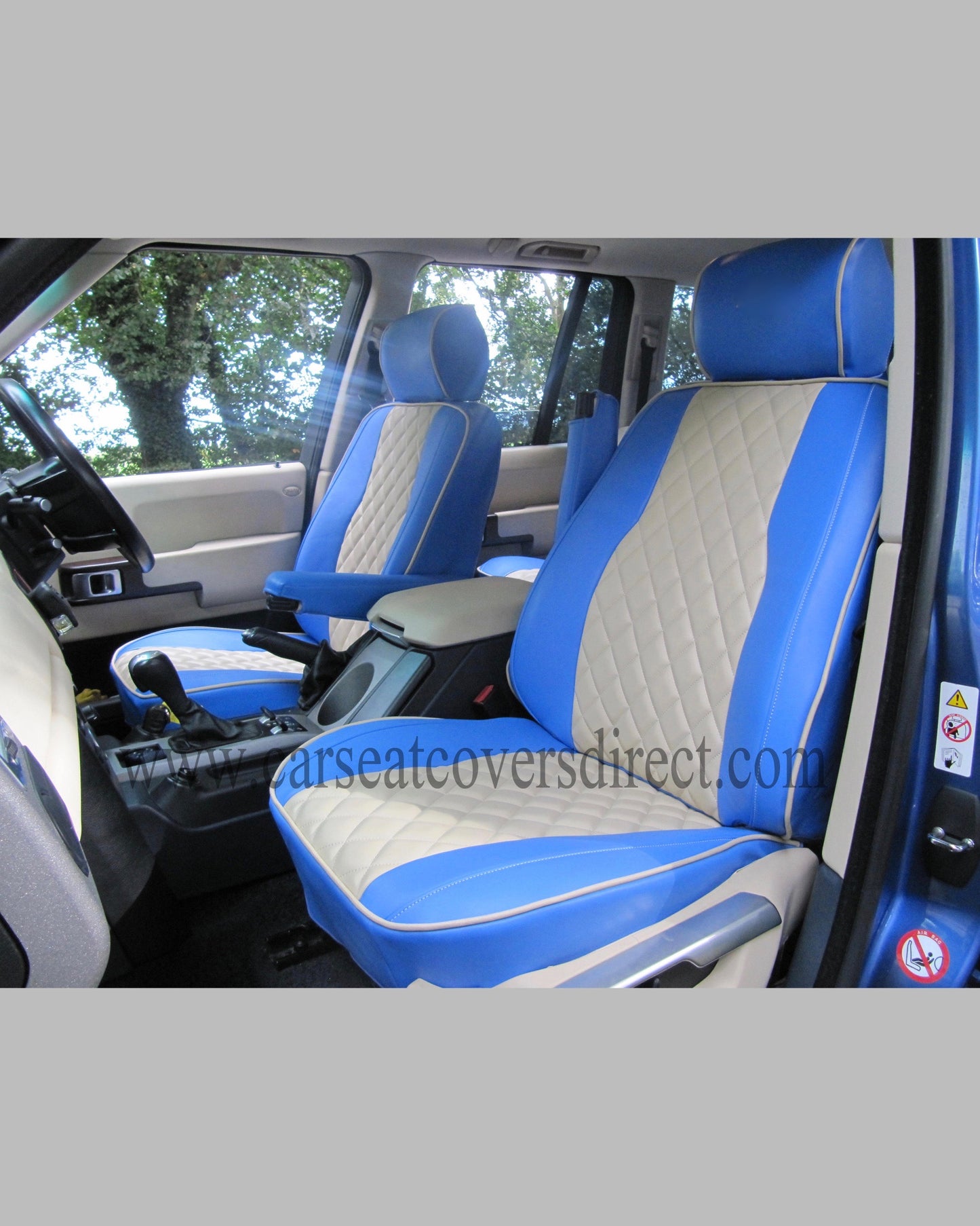 Range Rover vogue blue & cream Seat Covers