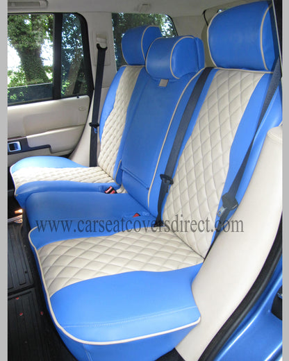 Range Rover vogue blue & cream Seat Covers