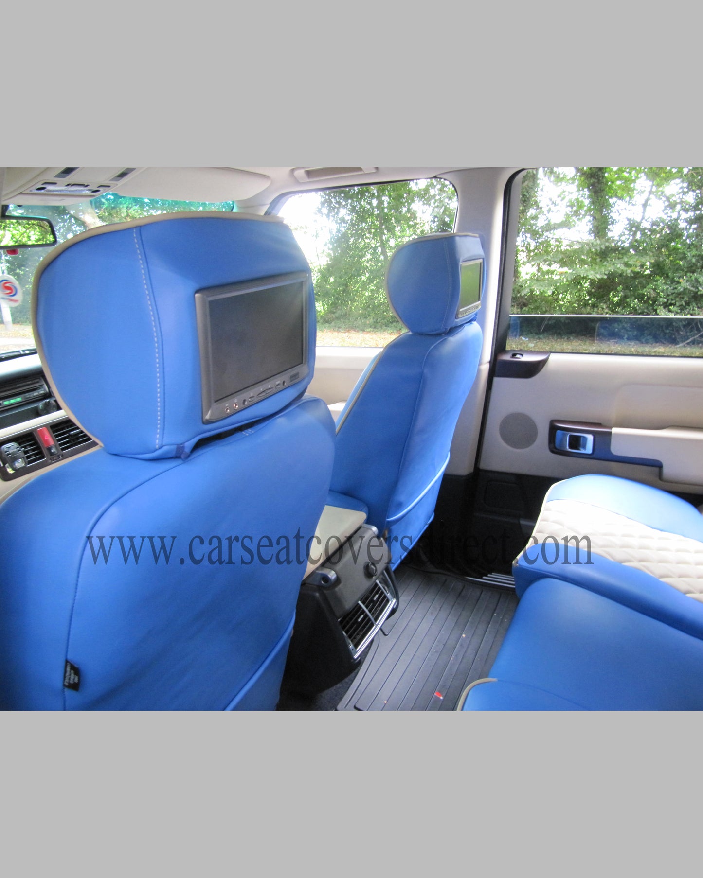 Range Rover vogue blue & cream Seat Covers