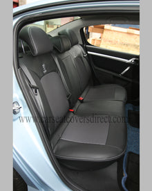 Peugeot 407 Black Leatherette And Grey Cloth Centres Seat Covers