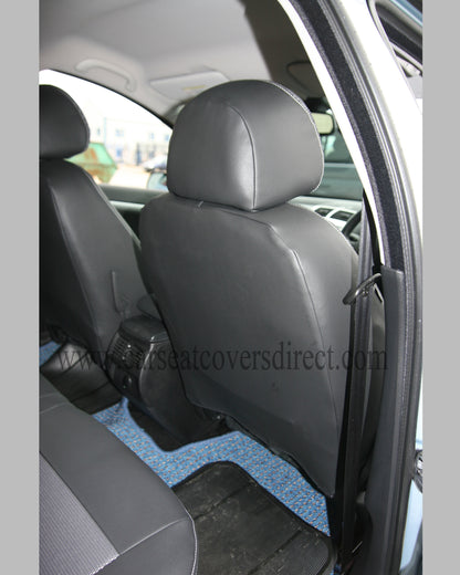 Peugeot 407 Black Leatherette And Grey Cloth Centres Seat Covers