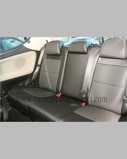 Peugeot 207 Black Leatherette Seat Covers With Silver Stitching