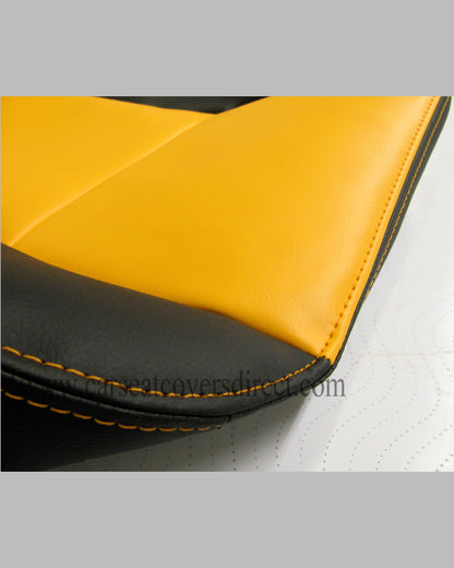 Land Rover Defender BLACK AND ORANGE LEATHERETTE seat covers