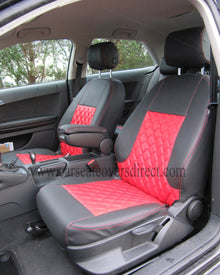 Audi A3 Seat Covers - Black & Red Diamond Stitched