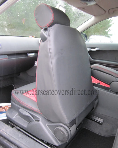 Audi A3 Seat Covers - Black & Red Diamond Stitched