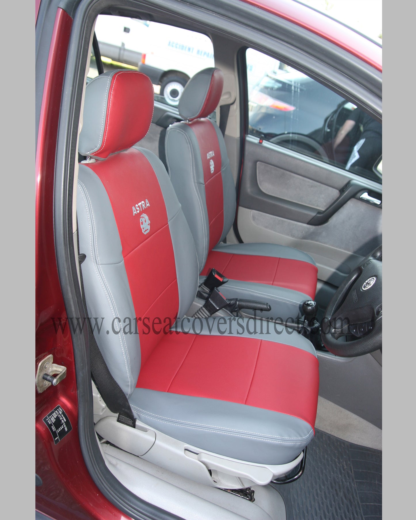 Opel ASTRA G Red & Grey Seat Covers
