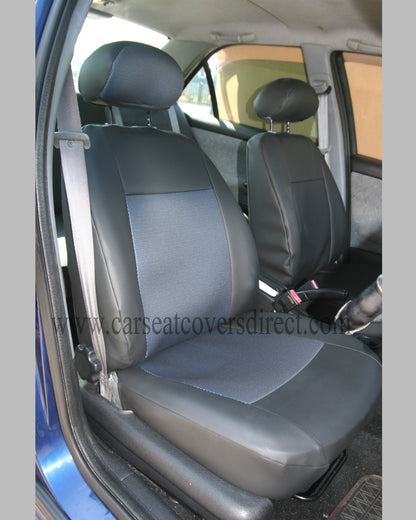 Peugeot 406 White And Blue Leatherette Seat Covers