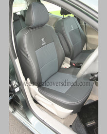 Peugeot 307 Black Leatherette Seat Covers With Cloth Centres