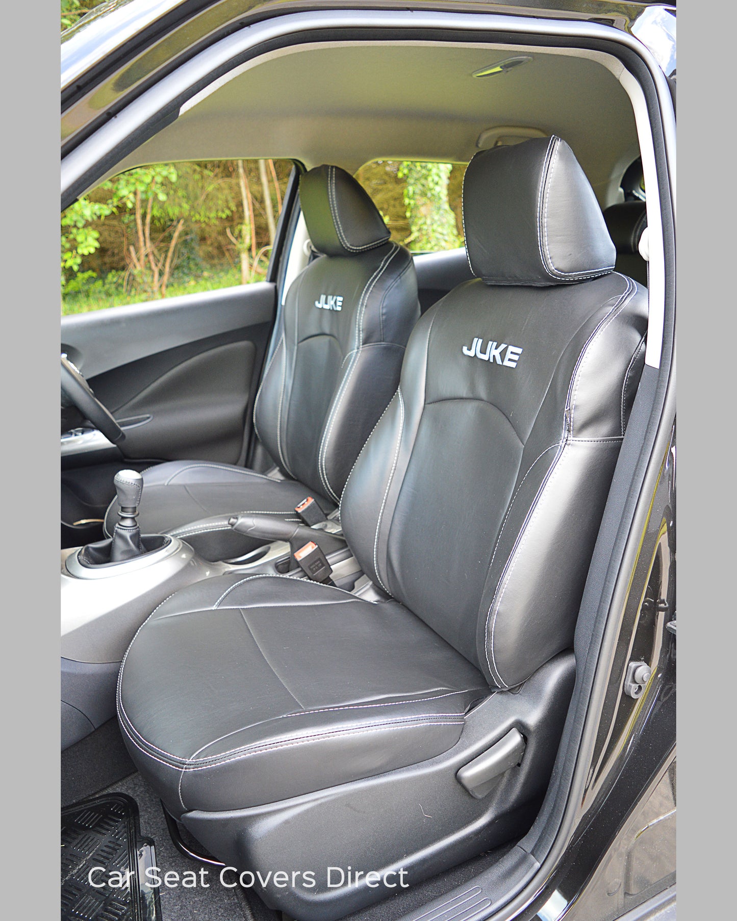 Nissan Juke Tailored Seat Covers - Black Leatherette with Logos