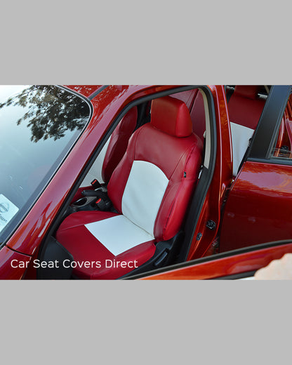 Nissan Juke Tailored Seat Covers - Red with White Centres.