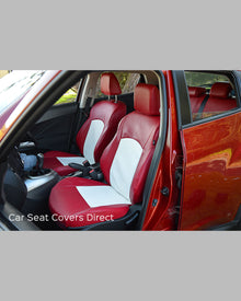 Nissan Juke Tailored Seat Covers - Red with White Centres.