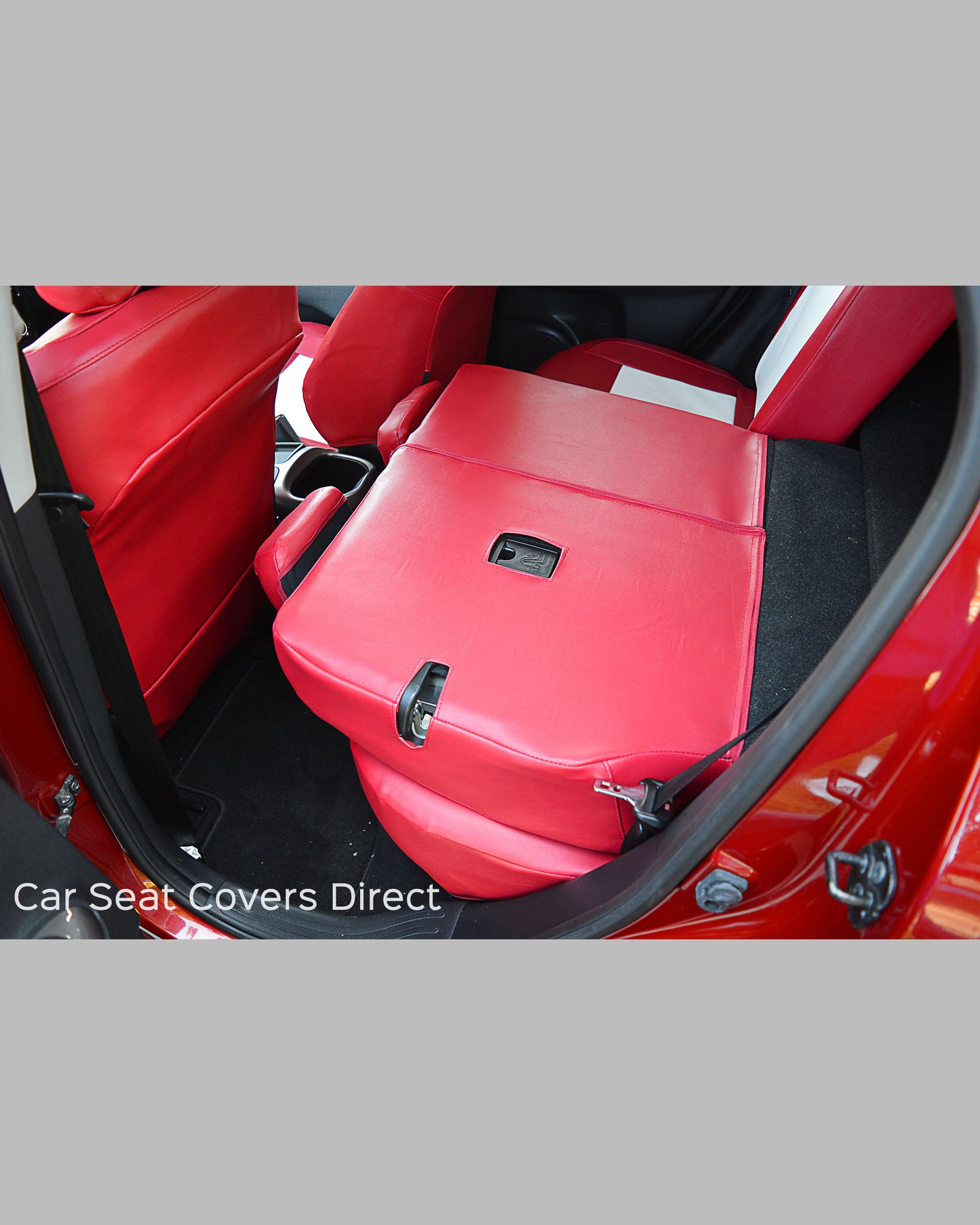 Nissan Juke Tailored Seat Covers - Red with White Centres.