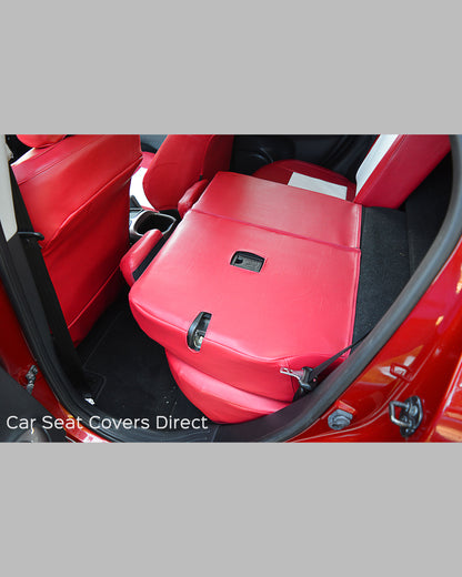 Nissan Juke Tailored Seat Covers - Red with White Centres.