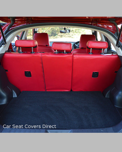Nissan Juke Tailored Seat Covers - Red with White Centres.