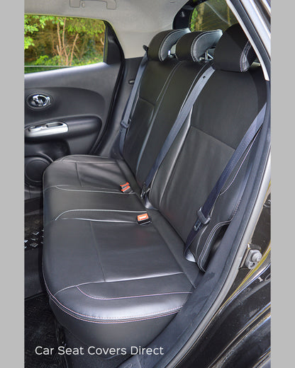 Nissan Juke Tailored Seat Covers - Black Leatherette with Logos