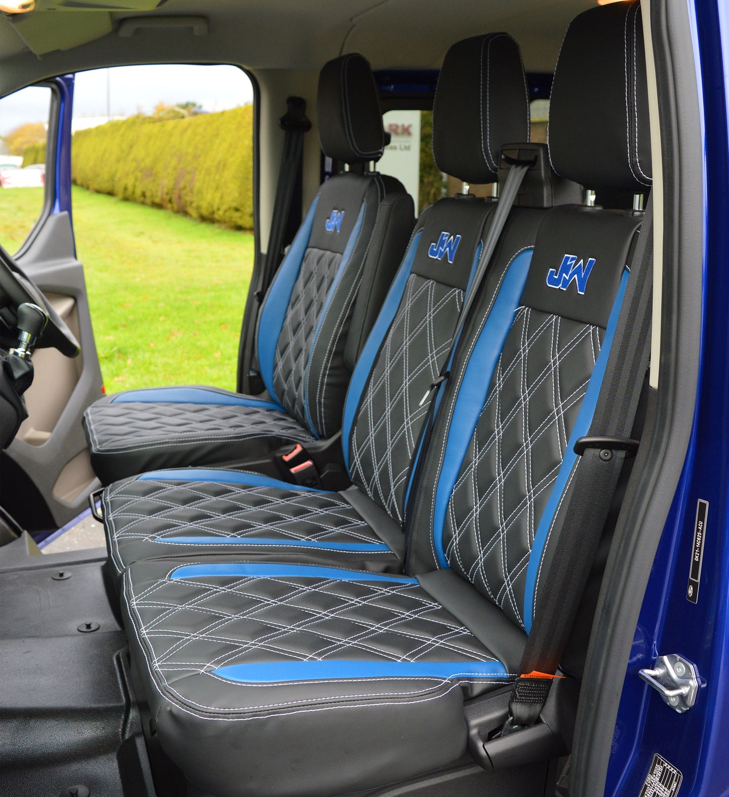 Ford Transit - Blue Inserts & Silver Diamond Quilting