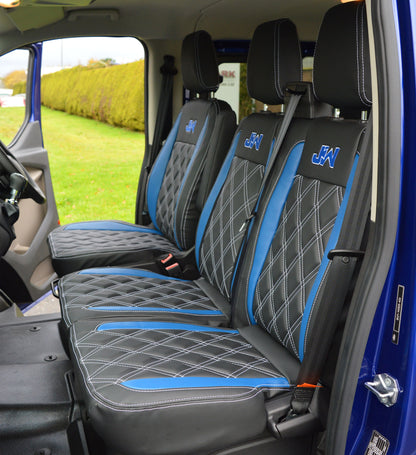 Ford Transit - Blue Inserts & Silver Diamond Quilting
