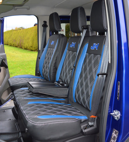 Ford Transit - Blue Inserts & Silver Diamond Quilting