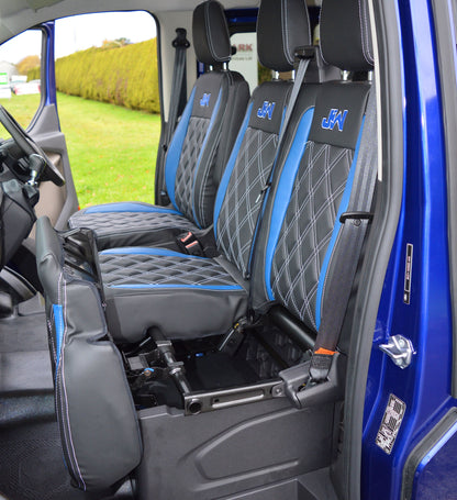 Ford Transit - Blue Inserts & Silver Diamond Quilting