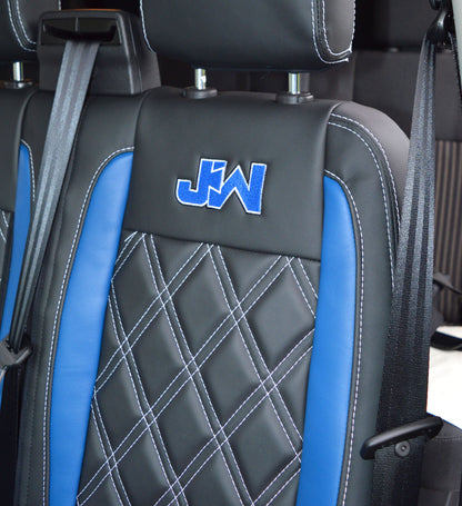 Ford Transit - Blue Inserts & Silver Diamond Quilting