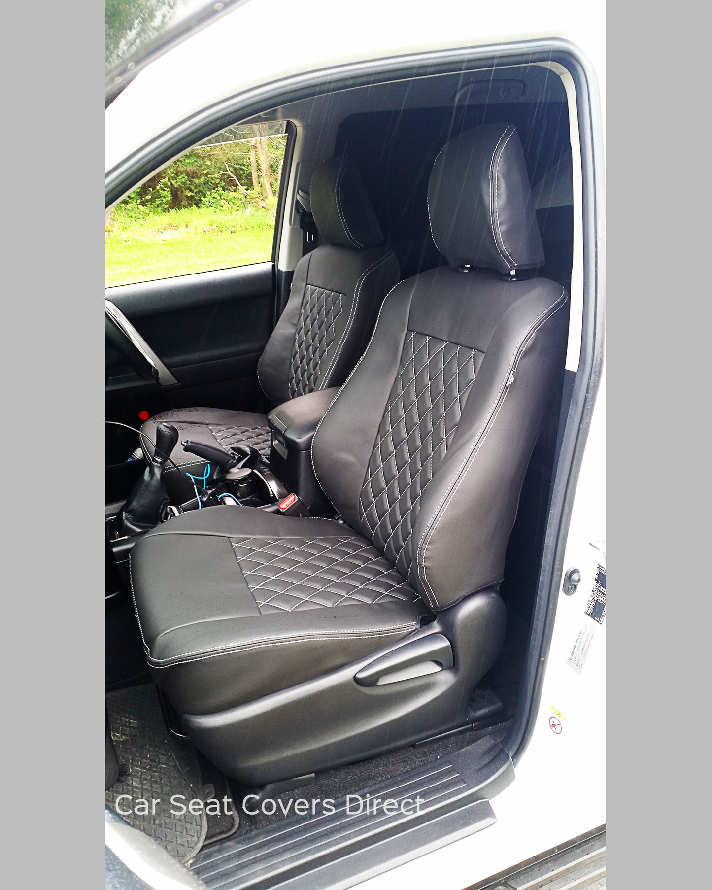 Toyota Land Cruiser Charcoal Diamond Tailored Seat Covers With Logos (2007 - Present)  X 2 SeatS