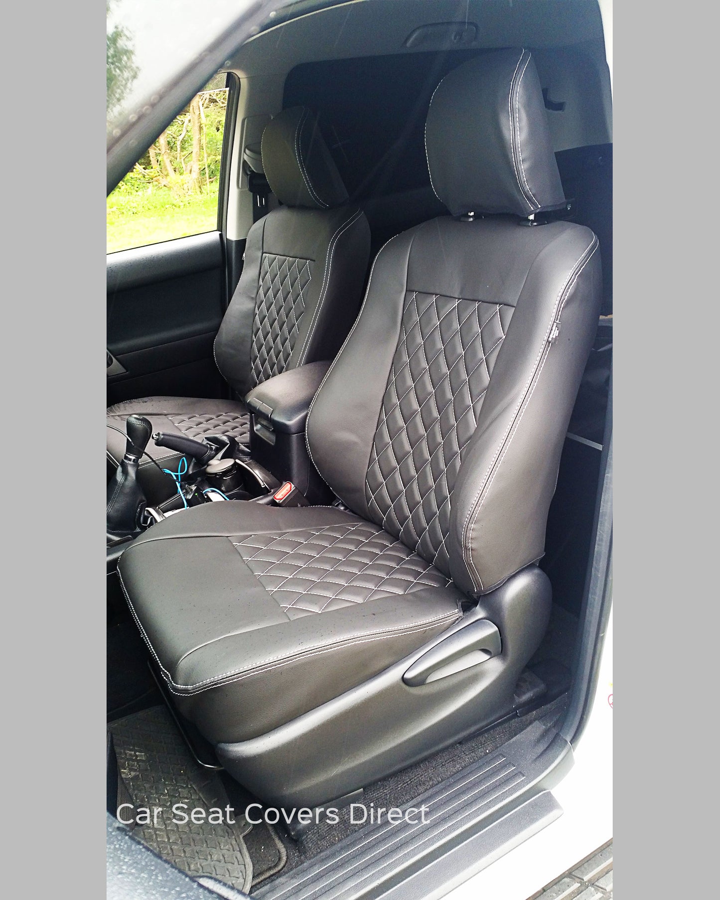 Toyota Land Cruiser Charcoal Diamond Tailored Seat Covers With Logos (2007 - Present)  X 2 SeatS
