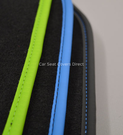 BMW 4 Series M Sport Luxury Floor Mats - Black Quilted Diamond Diamonds
