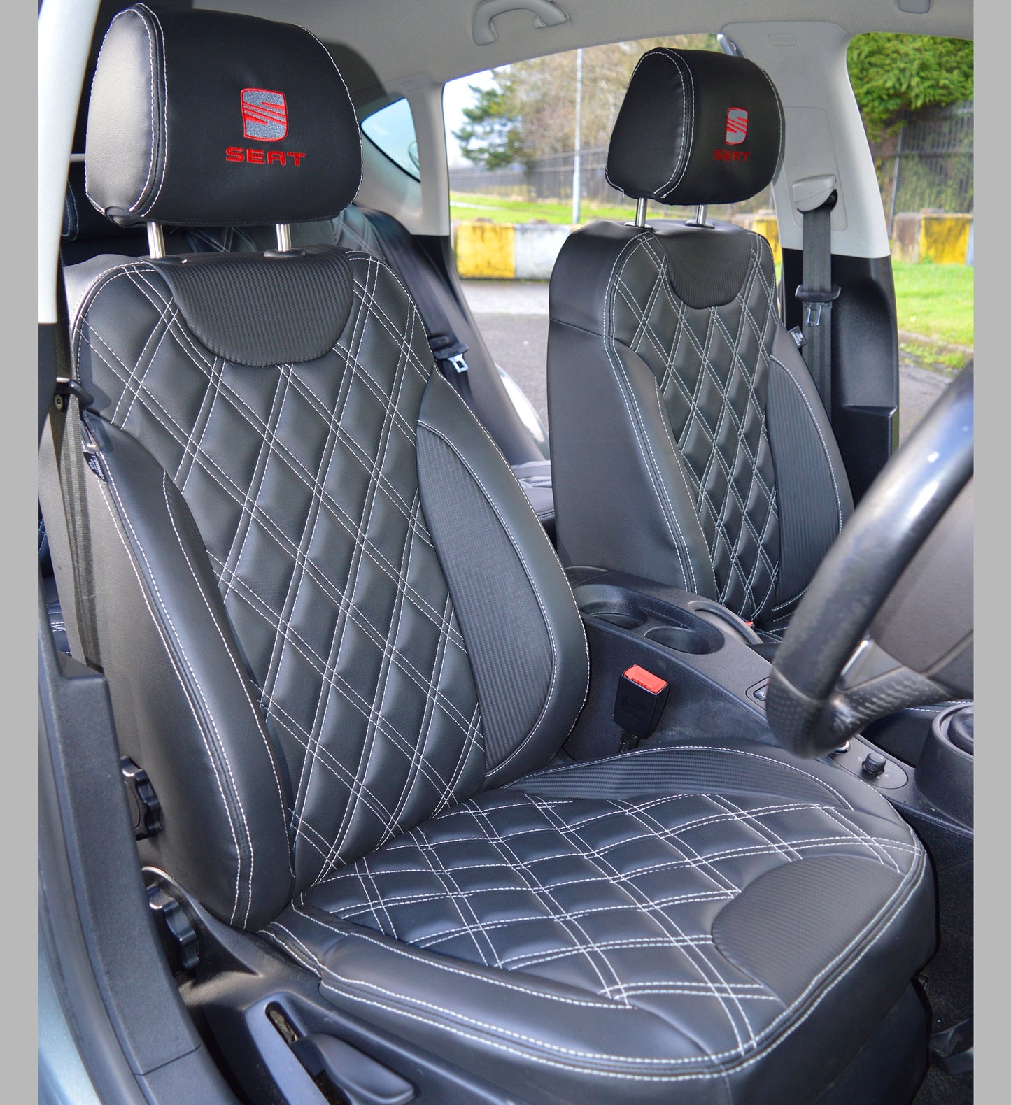 Seat Leon MK2 Tailored Leather Look Diamond Quilted Seat Covers (2005 - 2012)